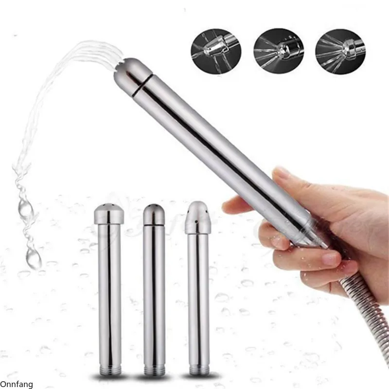 Hygienic Shower For Bathroom Enema Water Nozzle With 3 Style Head Anal Ingredients Douche Vaginal Clean Kit Cleaner Tool