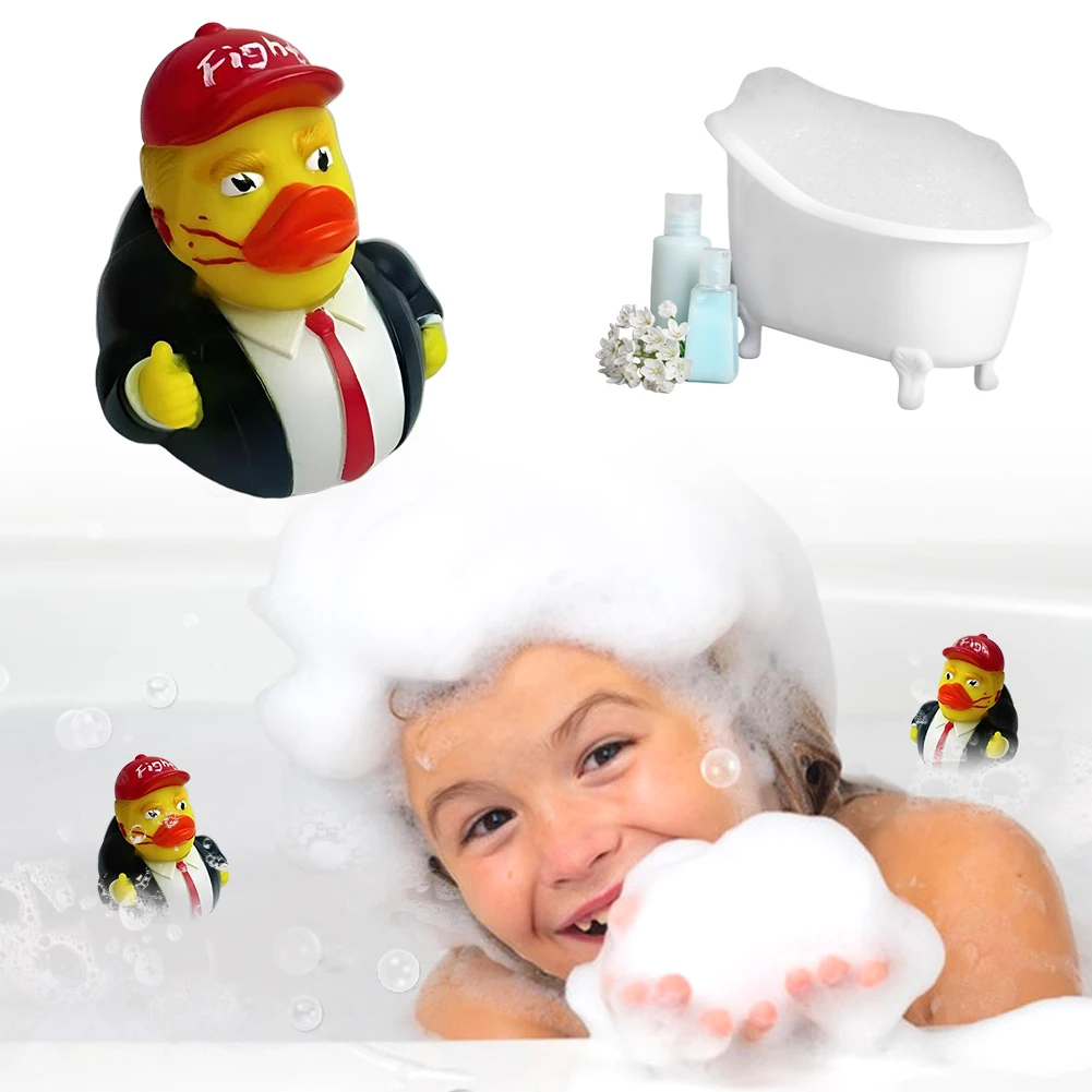 Trump Rubber Duck Rubber Duckies Trump Merchandise Bathtub Toys Funny Duck Toy for Kids Gift Birthdays Baby Showers Bath Time