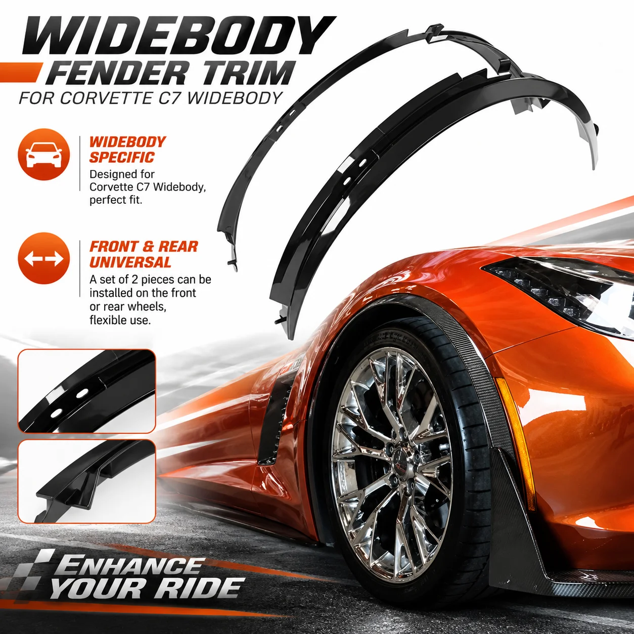 For Corvette C7 2014-2019 Fend - огляд і ціна Fender Mudguard Set