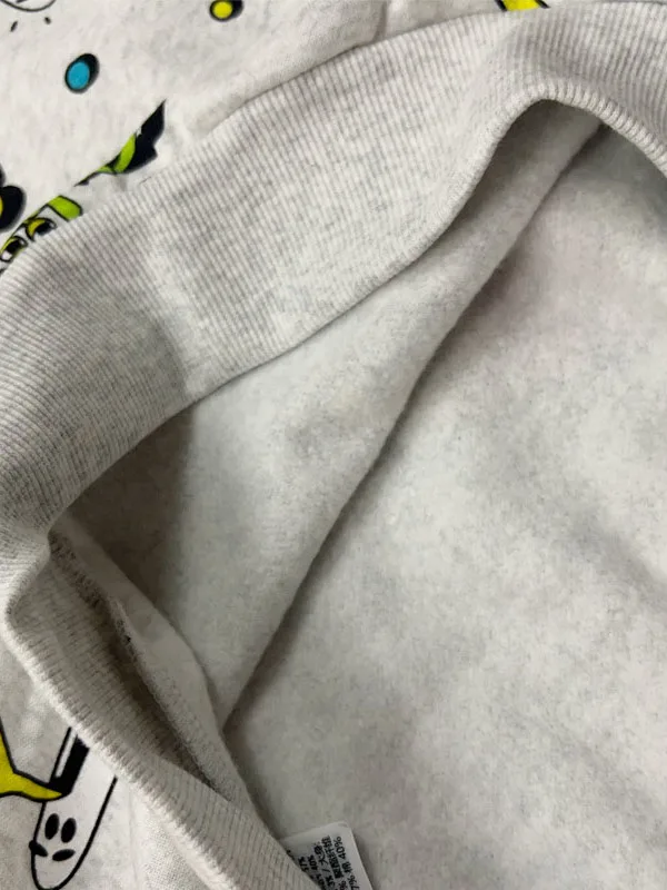 Primavera otoño 2023 estampado de dibujos animados jersey de cuello redondo fino polar Casual estilo de pareja suda chaqu...