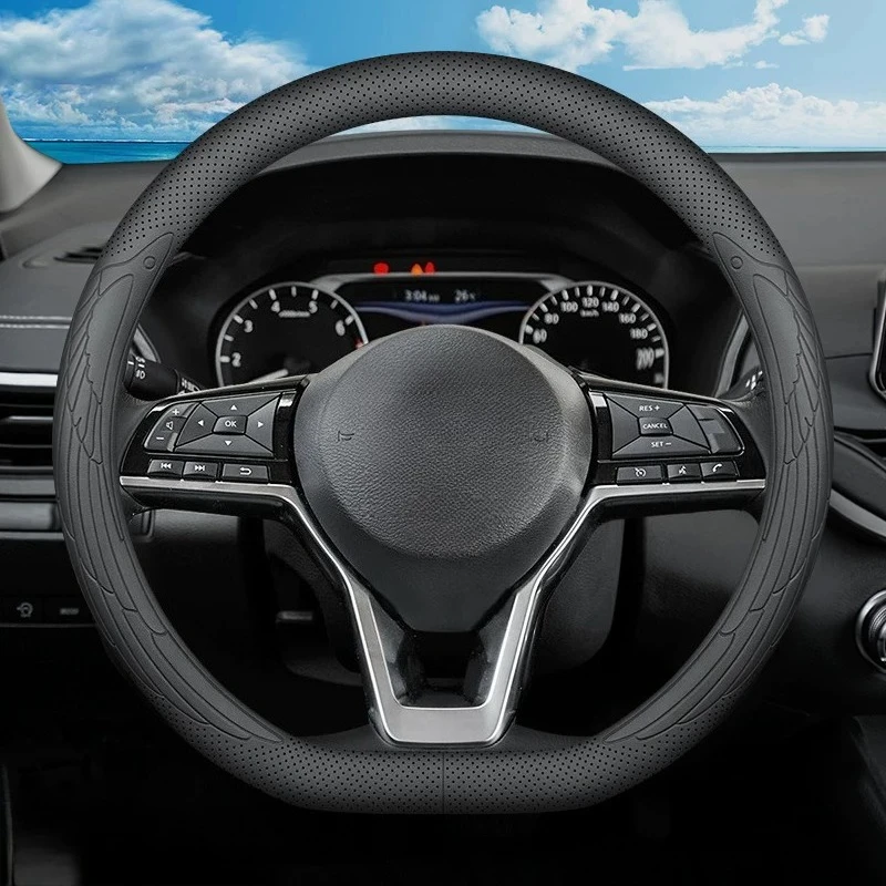 

Leather Steering Wheel Cover Sweat Absorbent Universal Fit for Nissan Sentra Sylphy Altima Qashqai X Trail Car Interior Supplies