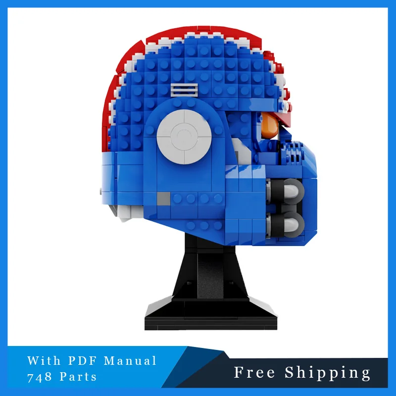 Serie spaziale MOC 748 pezzi Star Battle Movie Casco da combattimento Educativo per bambini Assemblaggio fai-da-te Modello modulare Set Regalo di compleanno