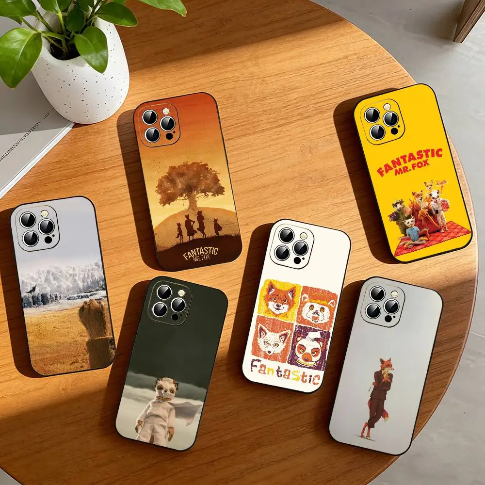 Funda para Teléfono F-Fantastic Mr F-Fox para iPhone 17, 16, 15, 14, 13, 12, 11 Plus, Pro Max, Otros, Cubierta Negra Suave