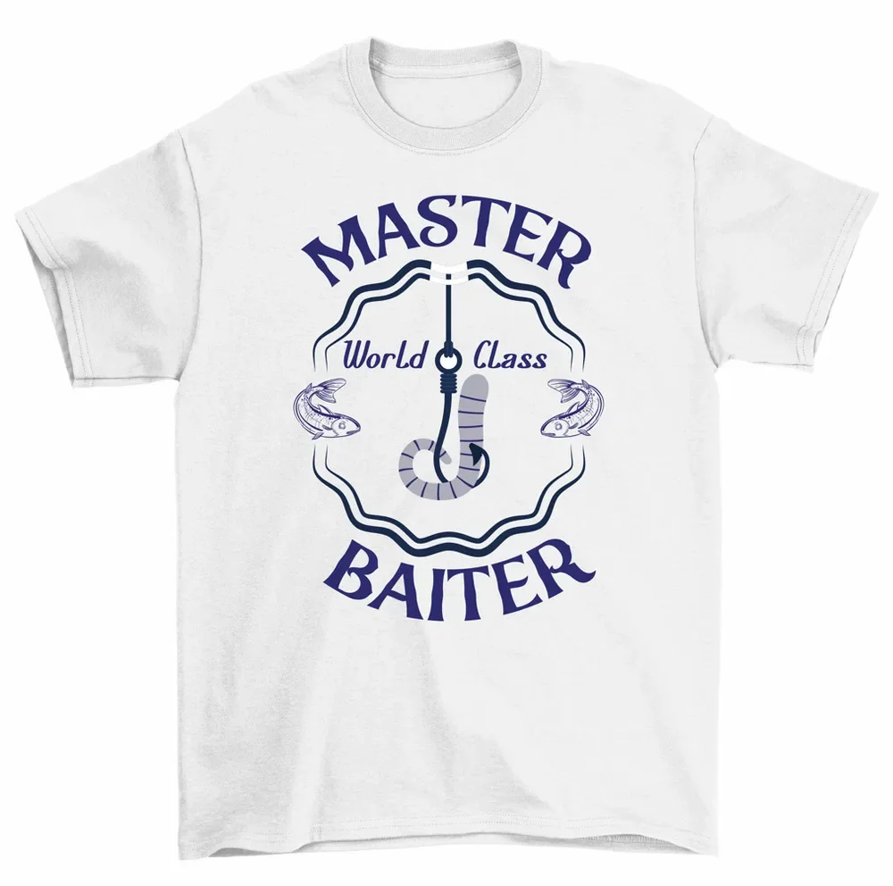 Master Baiter World Class Fishing Fisherman T-Shirt Men High Quality 100%Cotton Short Sleeve