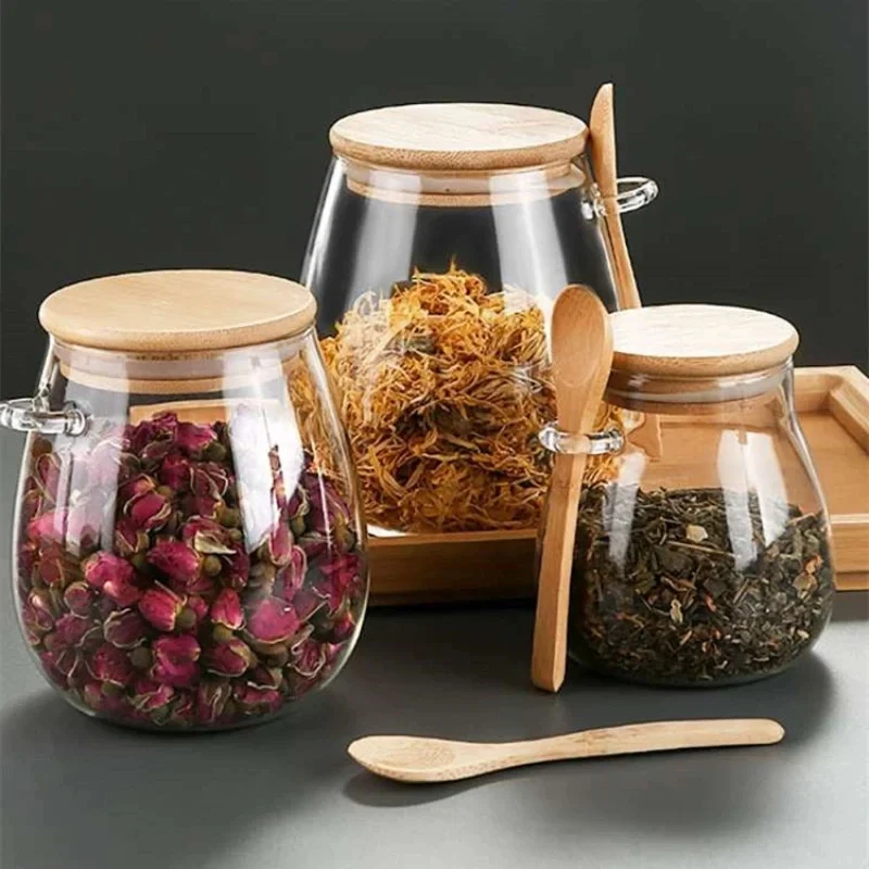

YFY Food Storage Sealed Container Glass Sealed Container with Lid Sugar and Tea Sealed Kitchen Coffee