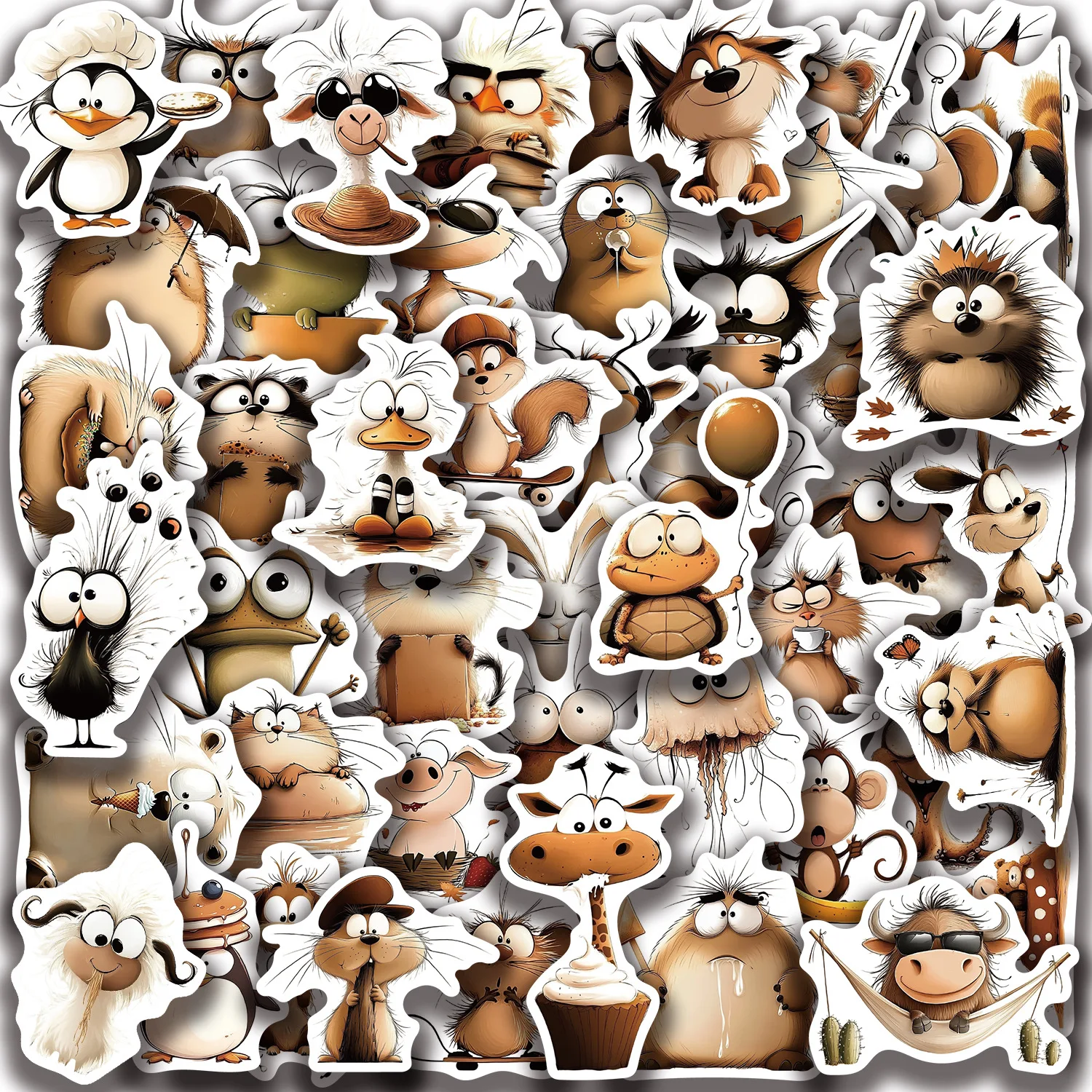 50-100 Stück Tier-Kunst Cartoon-Aufkleber Wasserfeste Dekorative Schreibwaren Notizbuch Handy-Sticker