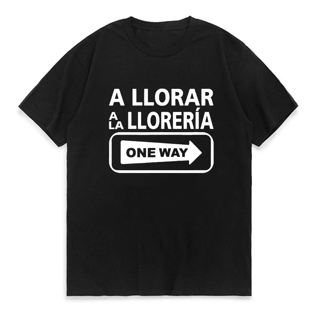 A Llorar A La LlorBR T-shirt à manches courtes pour homme, 100% coton, One Way Sign, Funny Man, SemiZones Me Top