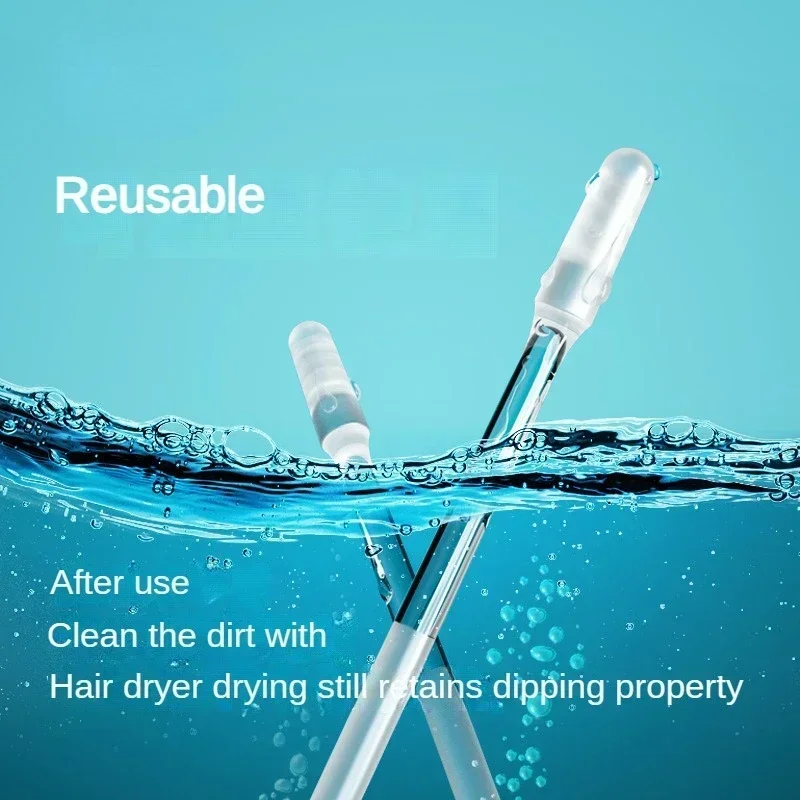 1set Disposable Sticky Ear Swabs Reusable Ear Cleaner Soft Silicone Ear Wax Removal Tool Remover For All Ages Borescope