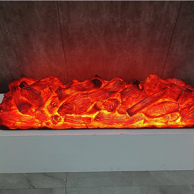 Simulation Charcoal Flame Lamp Batter Powered Electronic Flameless Fireplace Night Light 3D Artificial LED Prop Decorations