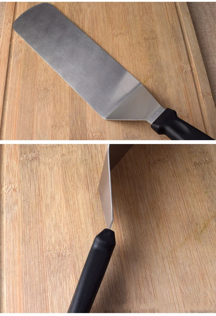 Kitchen Stainless Steel Scraper Cooking Spatula Barbecue Spatula Plate Barbecue Spatula Hamburger Spatula Cooking Utensils