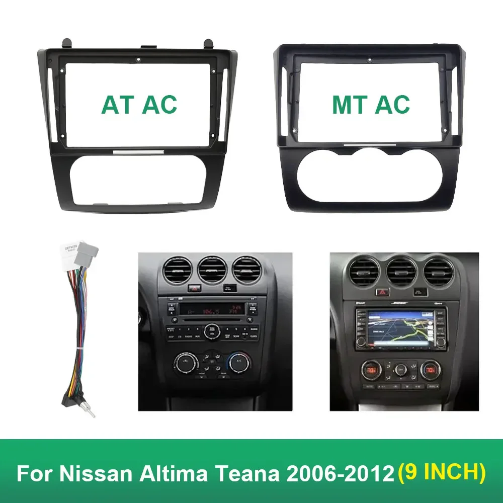 For Nissan Altima Teana 2006-2012(9Inch)Car Radio Fascias Android GPS MP5 Stereo Player 2 Din Head Unit Panel Dash Frame Install