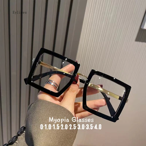 Gafas de miopía a la moda para mujeres y hombres, gafas cuadradas transparentes, gafas Retro con menos dioptrías, gafas graduadas ópticas