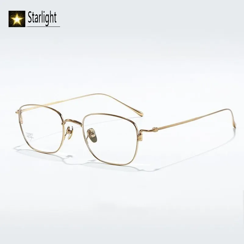 

Ультралегкая деловая титановая квадратная оправа для очков, мужская оправа для очков с защитой от синего света, женская и мужская оправа для близорукости по рецепту 141 мм