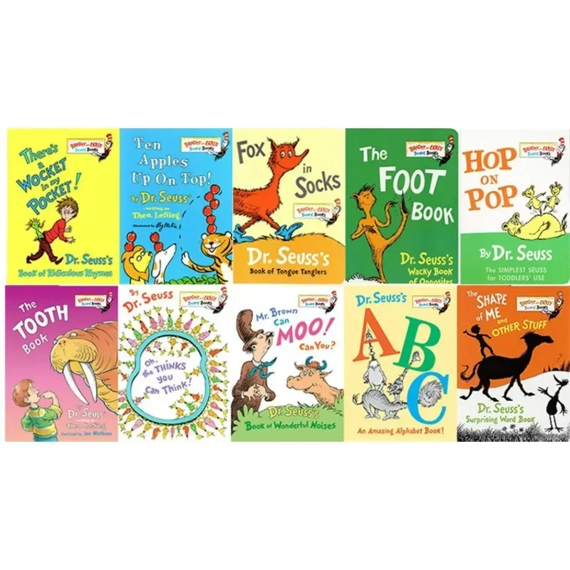 Buku Dr Seuss The Wonderful noise bahasa Inggris Montessori kelas bayi belajar bahasa Inggris membaca buku kardus untuk anak-anak