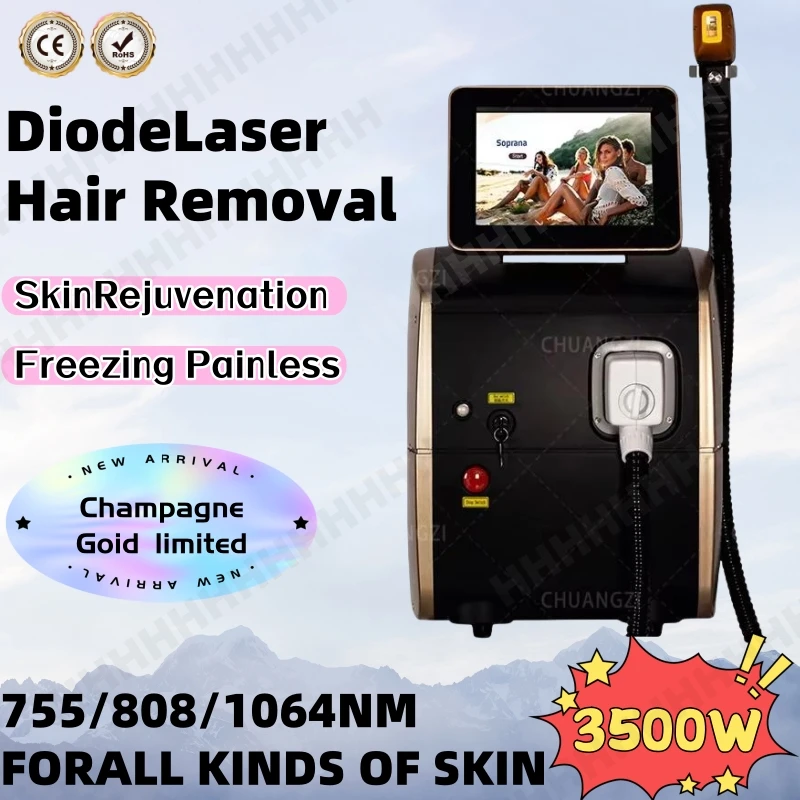 Best Depilator New Ice Platinum Cooling System Skin Care 808nm Diode Laser Hair Removal Machine 3-Wavelength