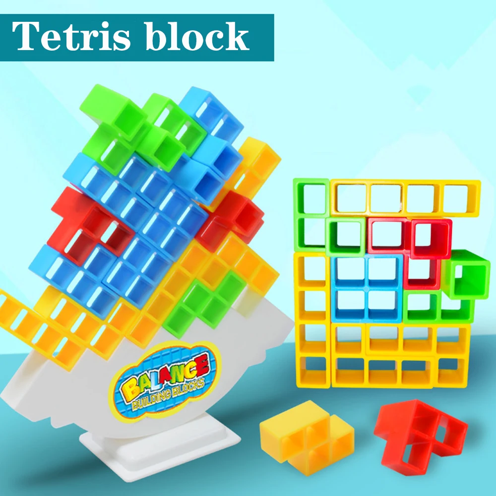 Tetra Tower Game Stacking Blocks Stack Building Blocks Balance Puzzle Board Assembly Bricks Educational Toys For Children Adults