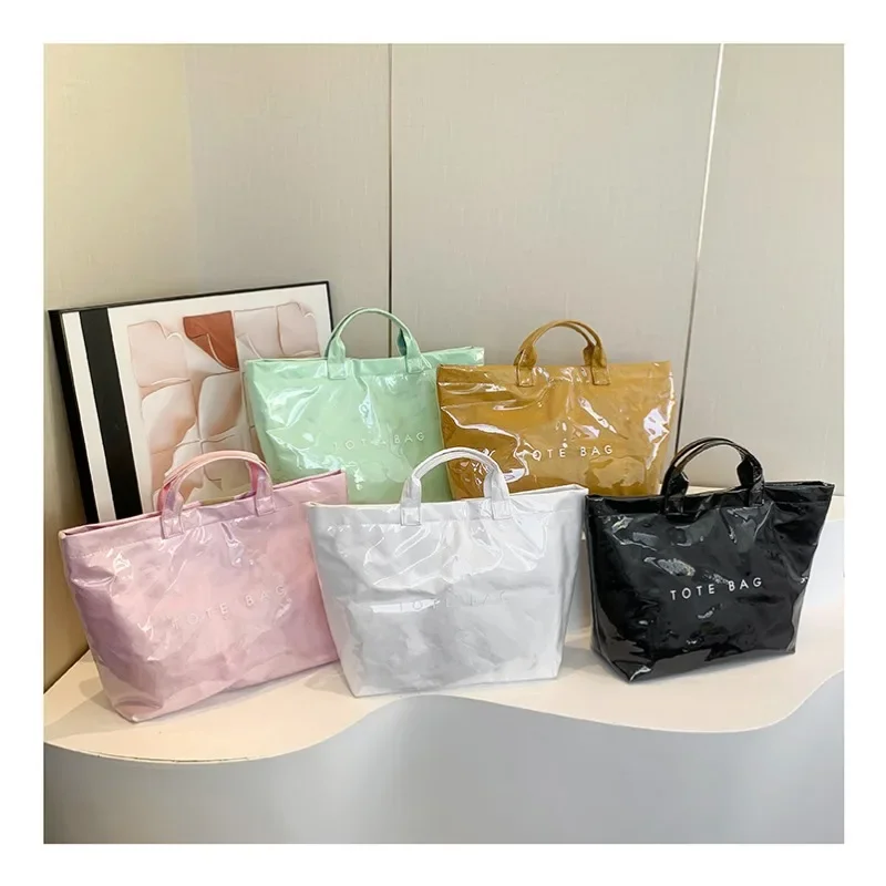 New Large Capacity Handbags Transparent Velcro Solid Simple Versatile Tote Bags for Women 2024 Casual Fashion Sense of Luxury