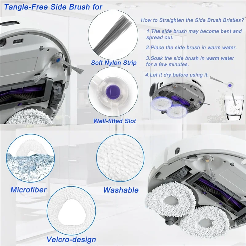 

A93E-основная щетка Hepa-фильтр, мешки для пыли, подушечки для швабры, сменные боковые щетки для робота-пылесоса Narwal Freo X Ultra для аксессуаров