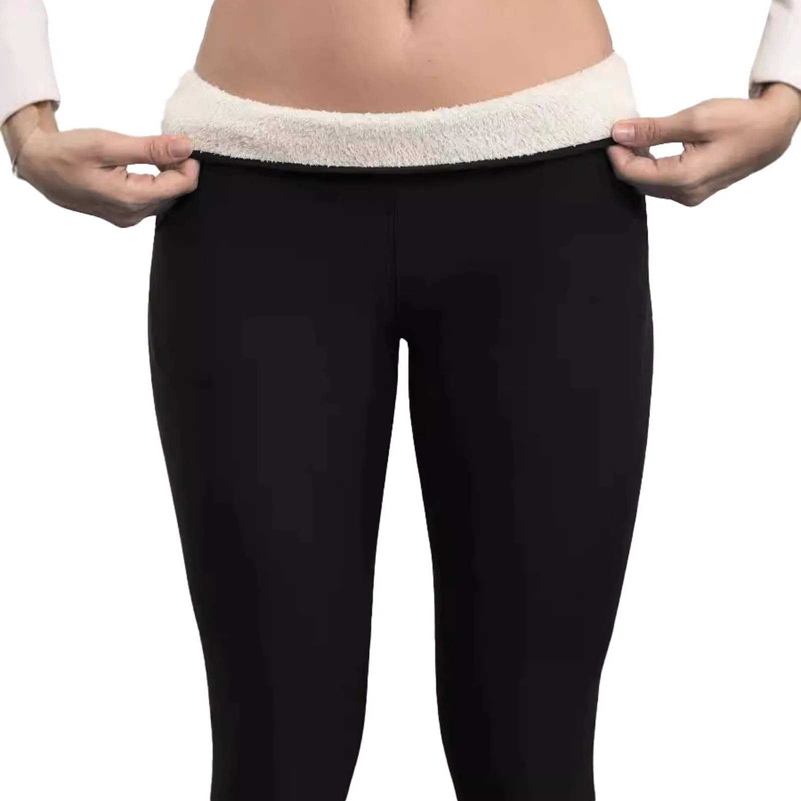 2024 outono inverno velo grosso quente leggings feminino elástico de cintura alta leggings preto casual emagrecimento calças de lã