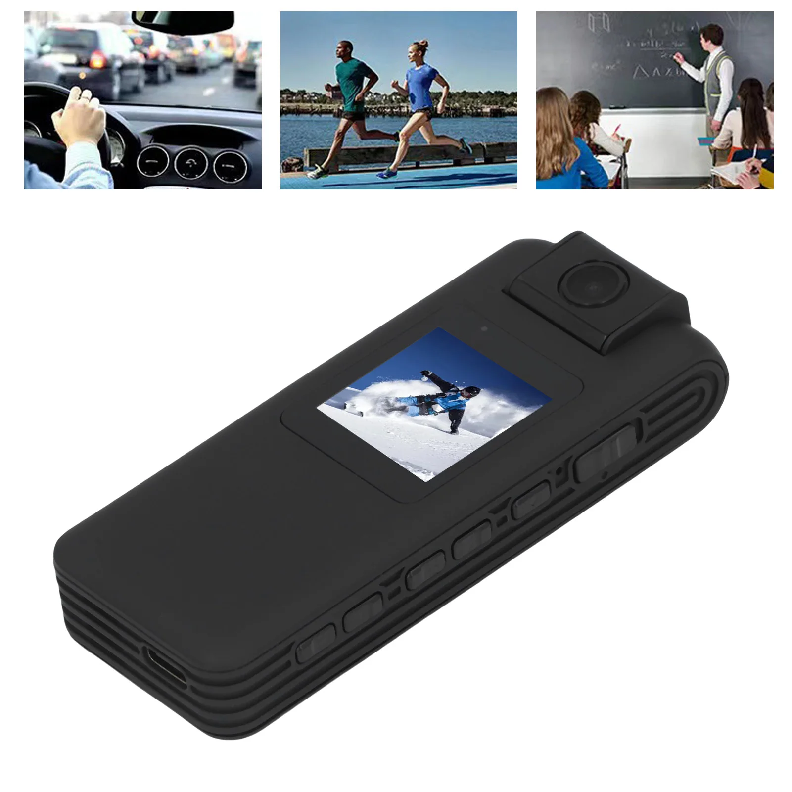 Body Worn Camera FHD 1080P 1.3 Inch LCD Screen 180 Degree Rotatable Lens Cycle Recording Wearable Camcorder Body Video Recorder