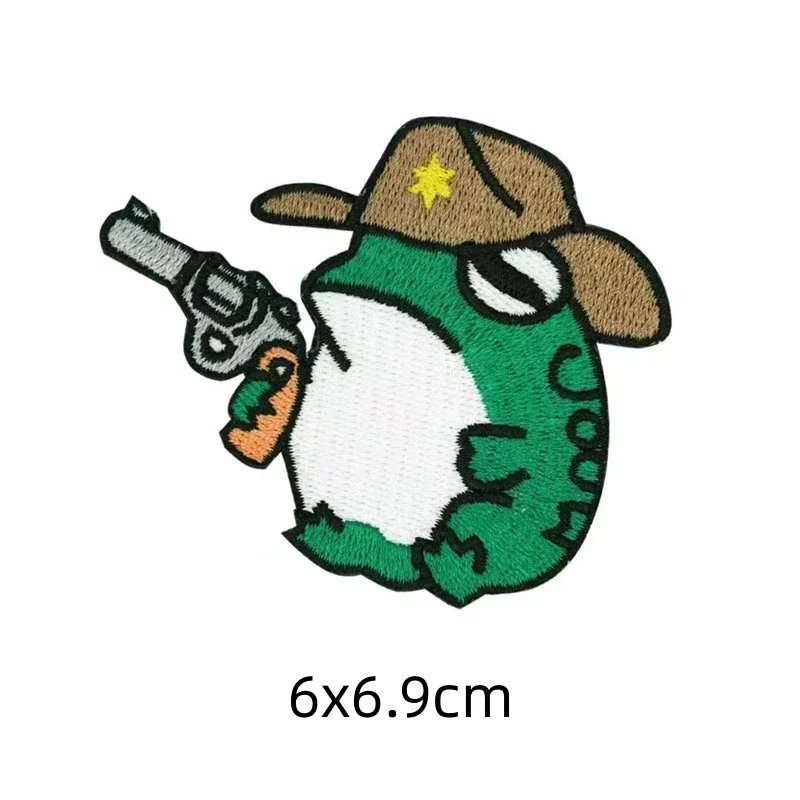 Cute Duck with Knife Tactical Patches Funny Embroidery Frog Morale Badge Military FAFO Armband Backpack Jacket Hook&Loop Sticker