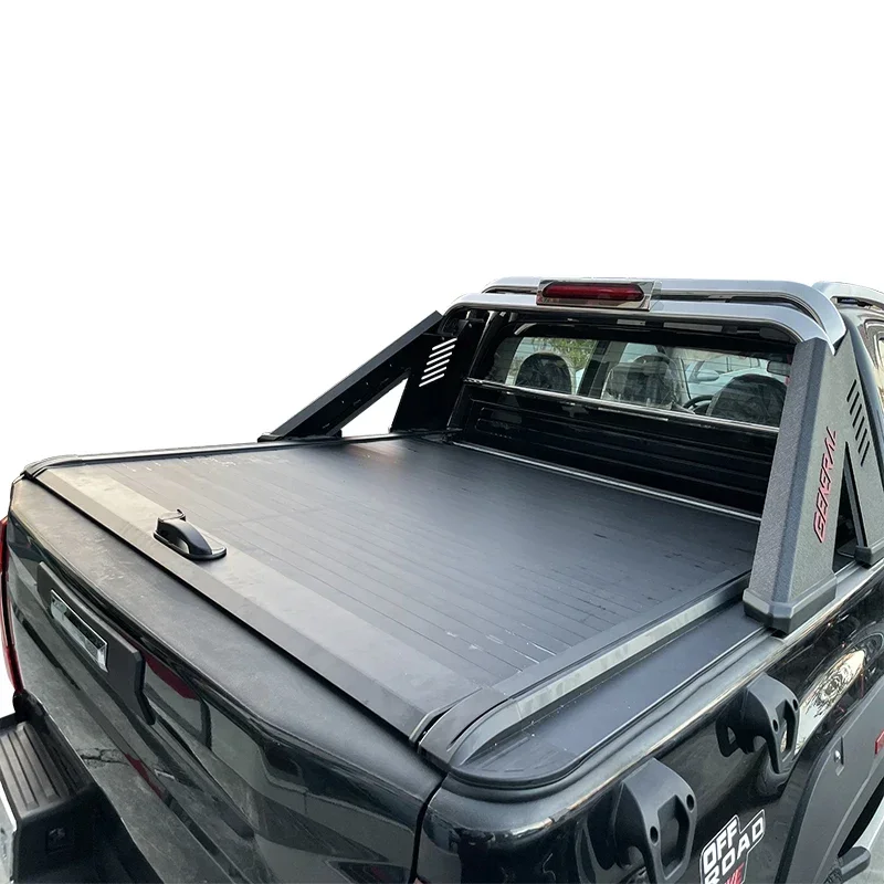 Waterproof retractable aluminum alloy rolling tonneau cover for pickup truck bed