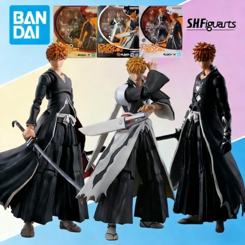 

Коллекционная подвижная фигурка BANDAI S.H.Figuarts из серии BLEACH: Куросаки Ичиго Банкай Тенса Зангецу, модель для демонстрации из ПВХ