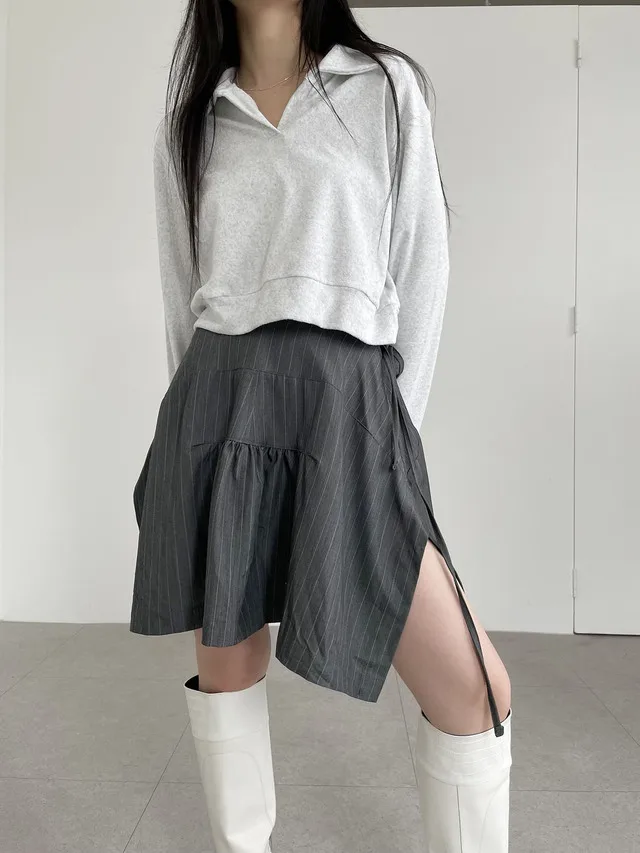 

Повседневная однотонная юбка трапециевидной формы, уникальный новый дизайн SEI, корейская универсальная юбка на молнии с высокой талией для женщин