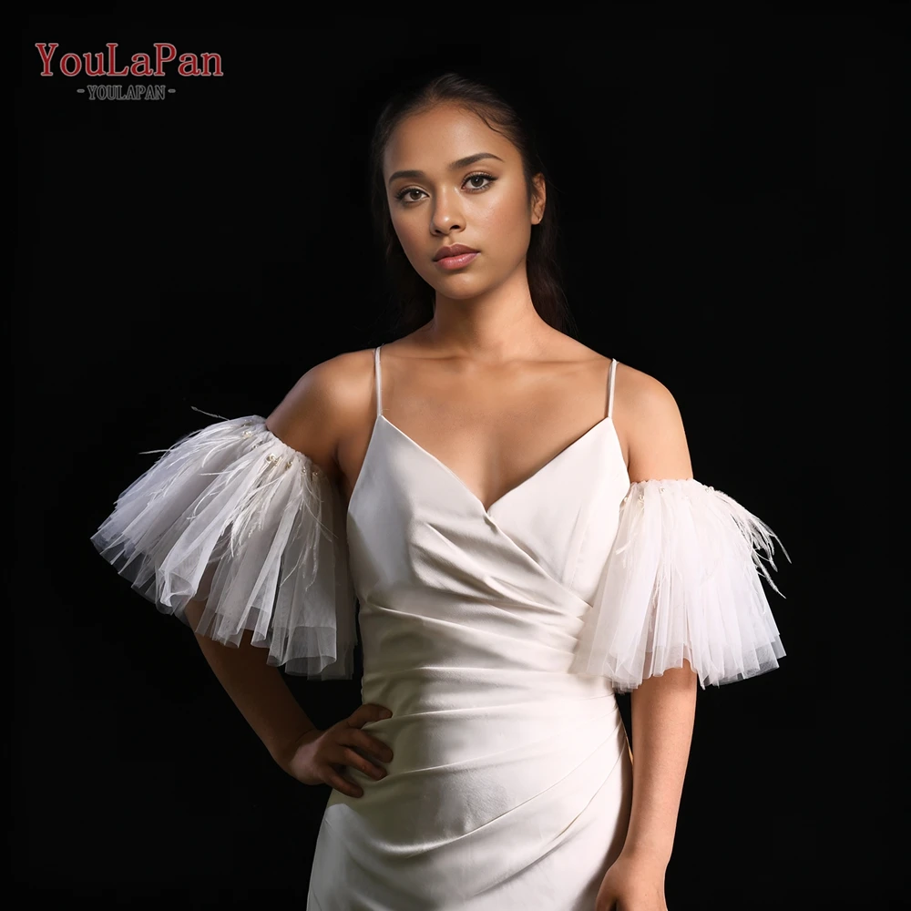 

YouLaPan Removable Women's Shoulder Sleeves Bolero Arm Decoration Wedding Accessories Bridal Bolero Wedding Dress Sleeves VG82A