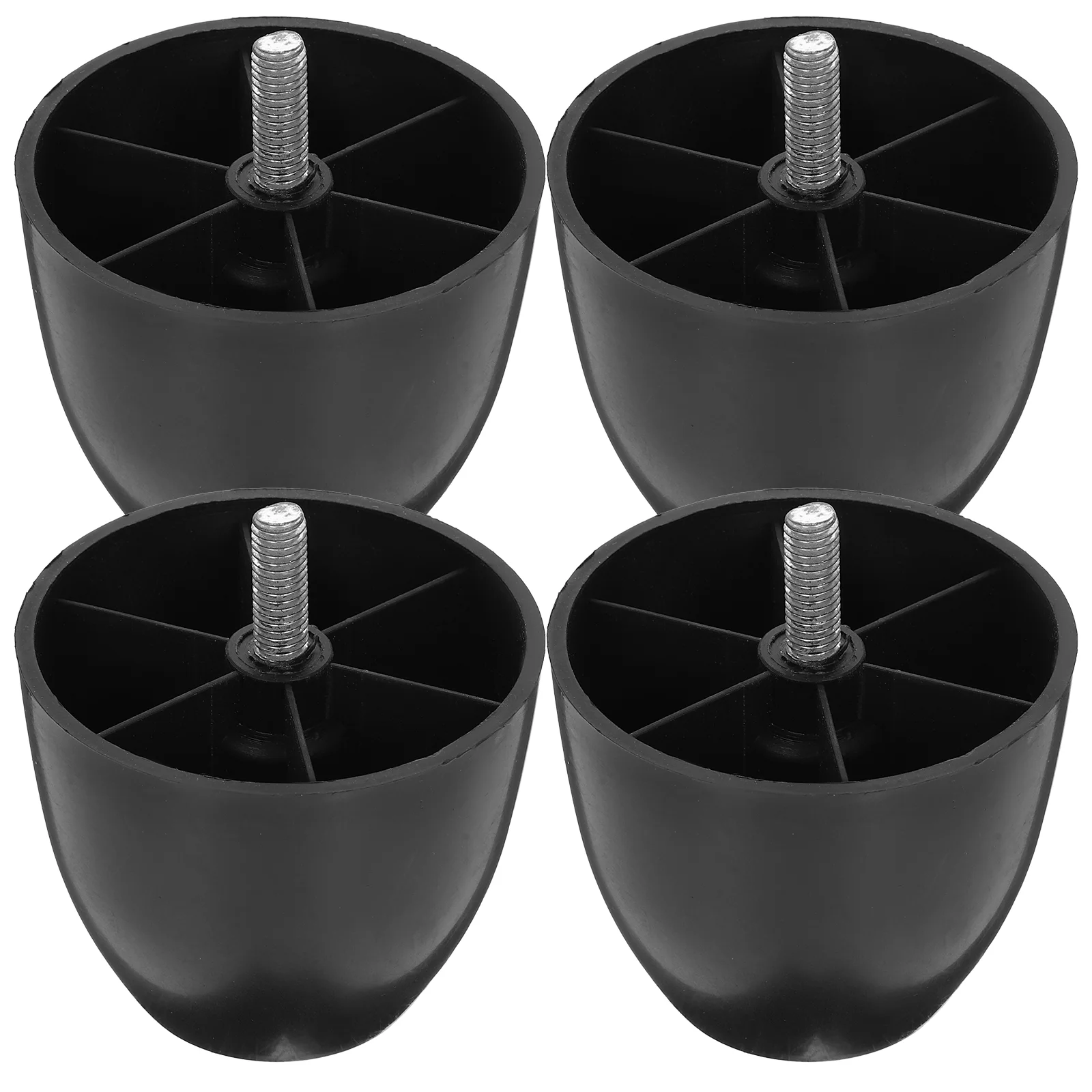 4 Pcs Round Sofa Legs Loft Furniture Chair Foot Rest Adjustable Bed Parts Wooden