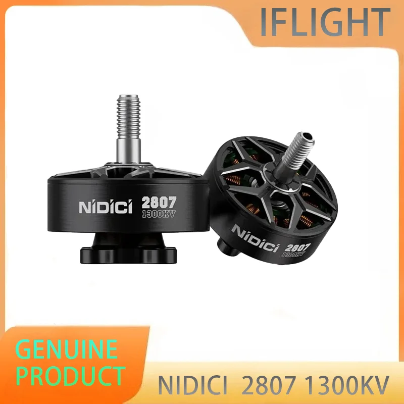 

IFlight NIDICI 2807 1300KV Бесщеточный двигатель с валом 5 мм, совместимый 7-дюймовый пропеллер для RC FPV Drone