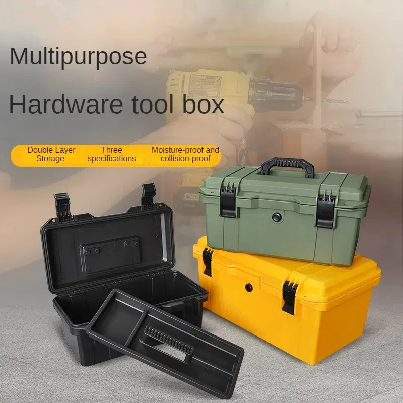 Portable Thicken Plastic Tool Box Waterproof Household Hardware Toolbox Electric Tool Storage Protective Shockproof Suitcase