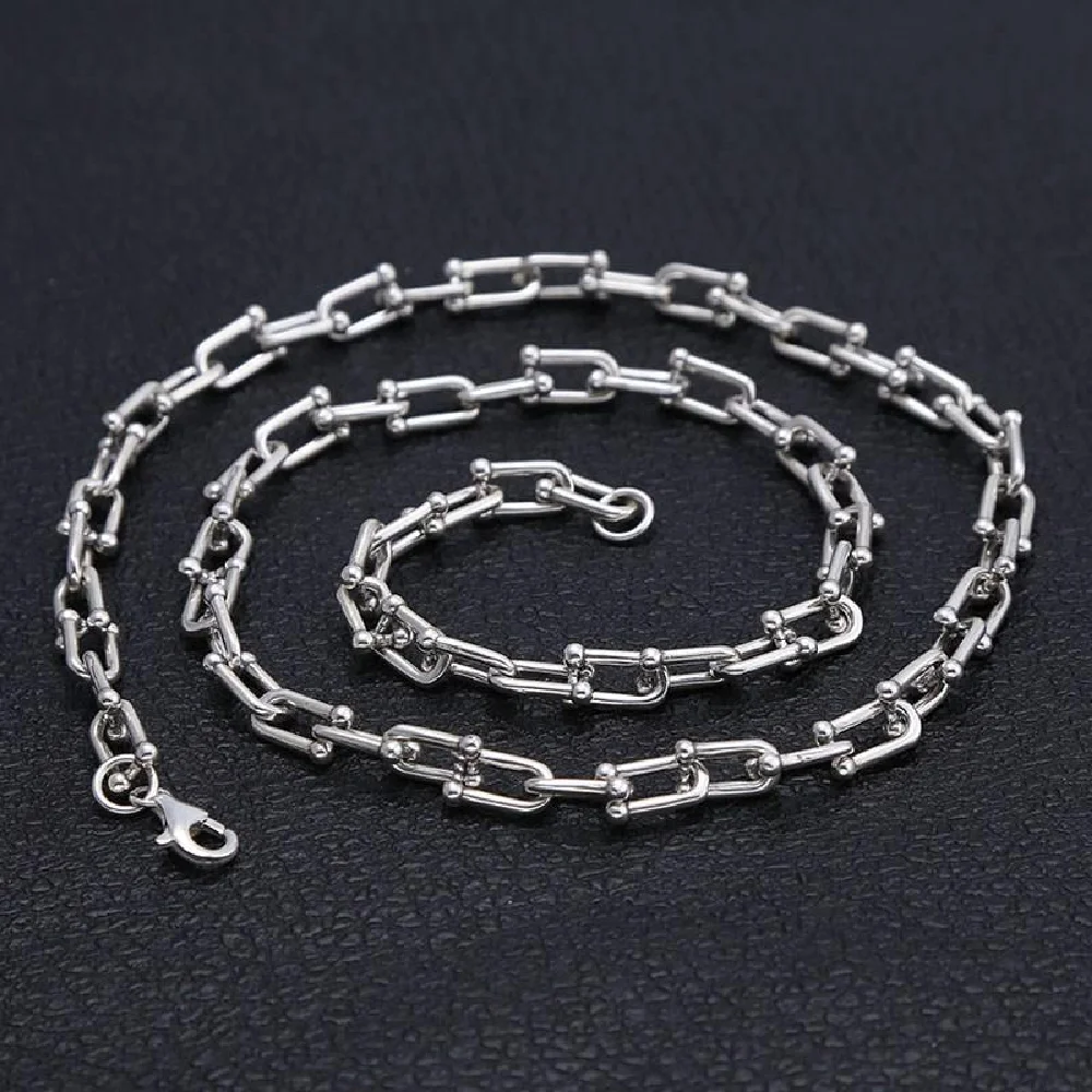 S925 sterling silver retro thai silver craft necklace for men stylish 8mm fashioncasualtrendyhip hop jewelry