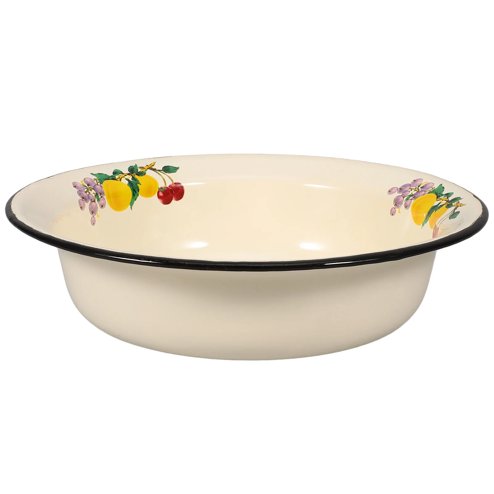 

Retro Enamel Bowl Thickened Longlasting Soup Salad Noodle Bowl Household Kitchenware Vintage Enameled Mixing Basin for Serving