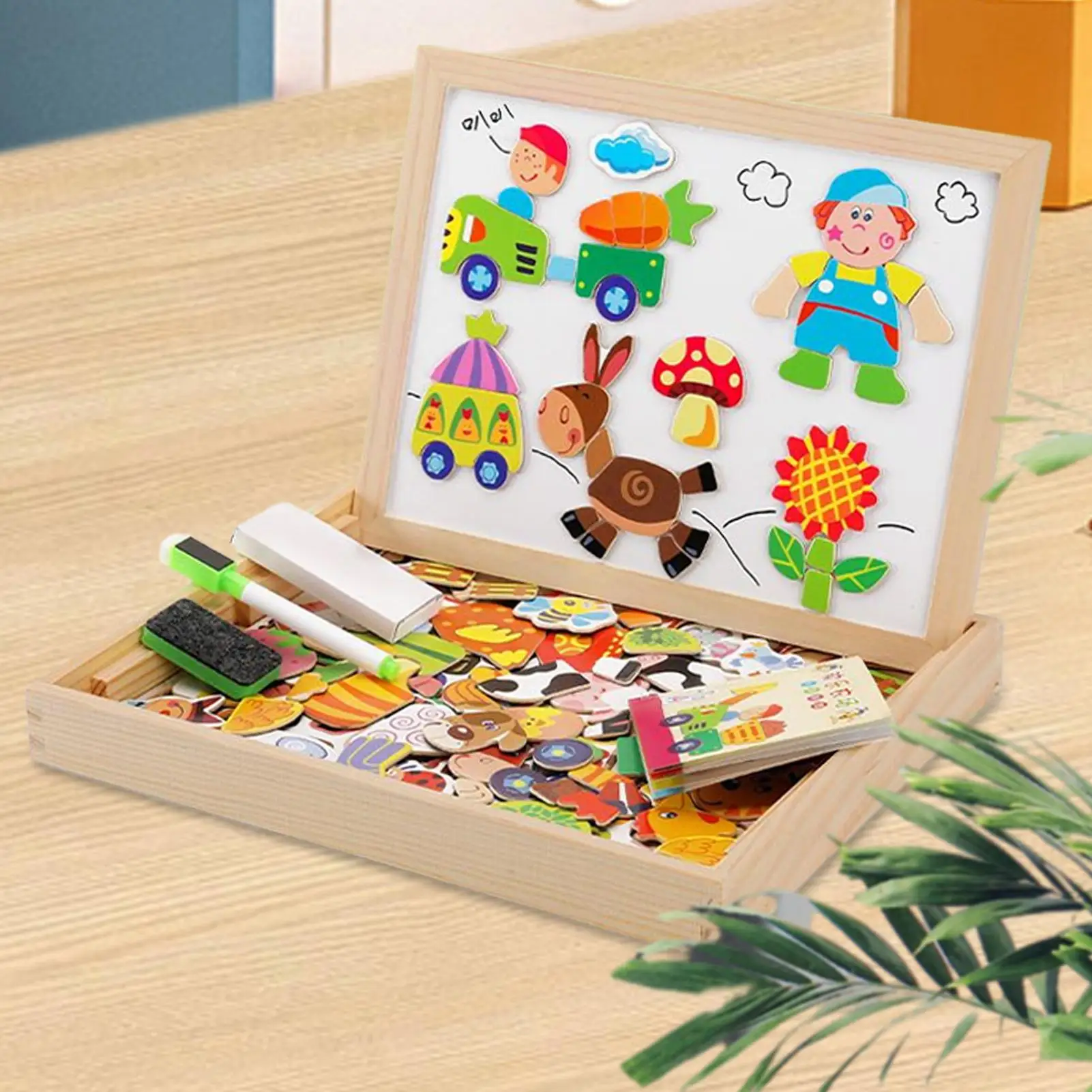 Magnetic Board For Kids Wooden Kids Board Educational Toy Drawing Game For Learning Tool Preschool Classroom School Boys Baby