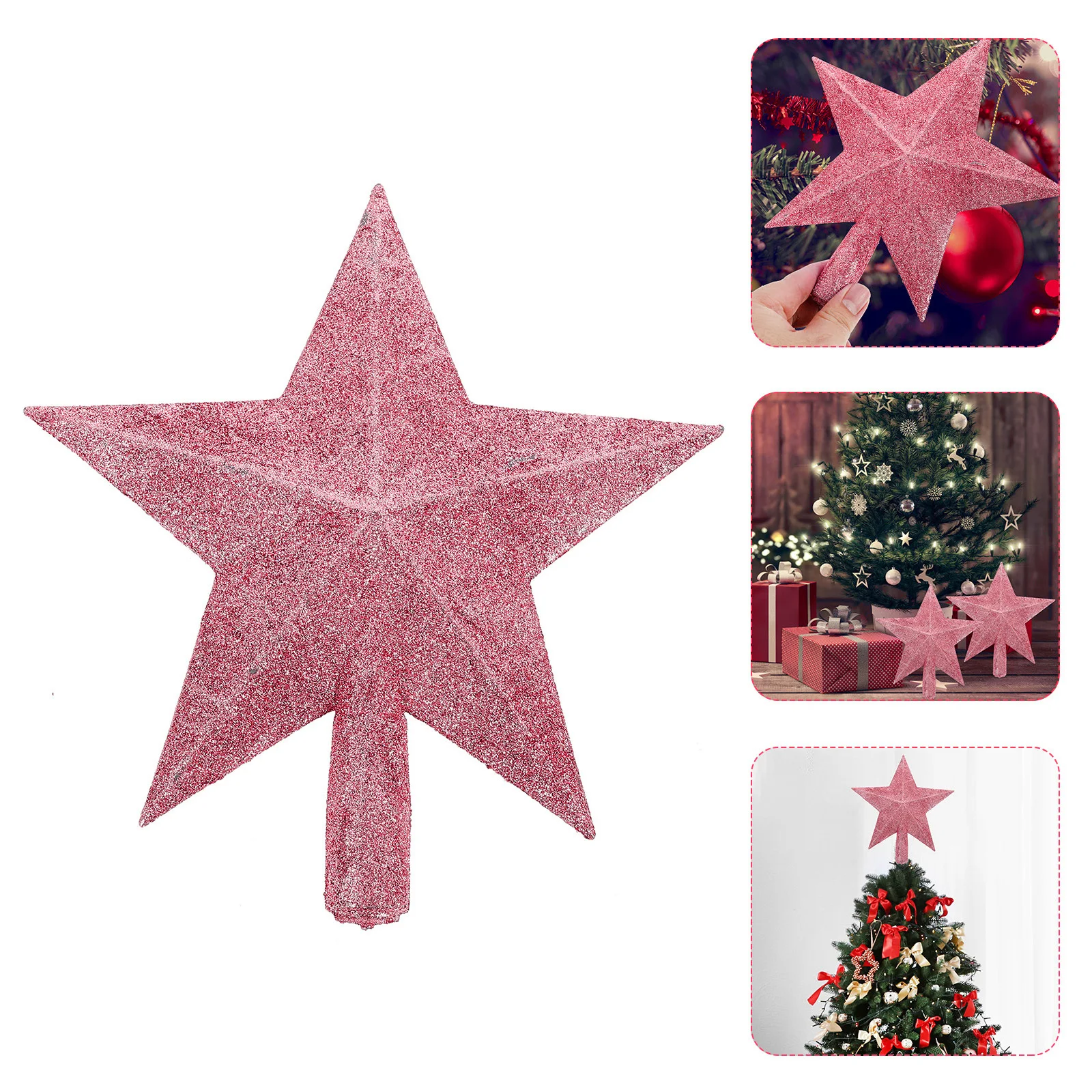 

20cm Star Tree Topper Glitter Ornament Christmas Decoration for Home Party Ornament