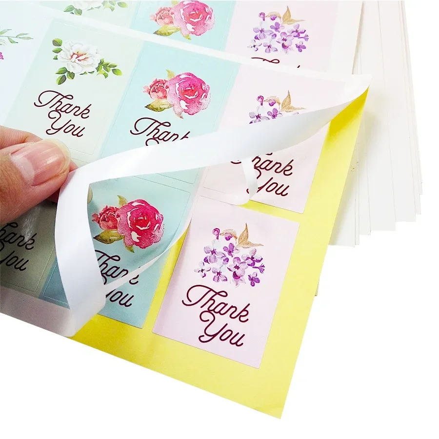 80 Pcs/lot Vintage Flower Design Sticker Labels For Creative Paper Stickers Thank You Seals For Gifts DIY gift