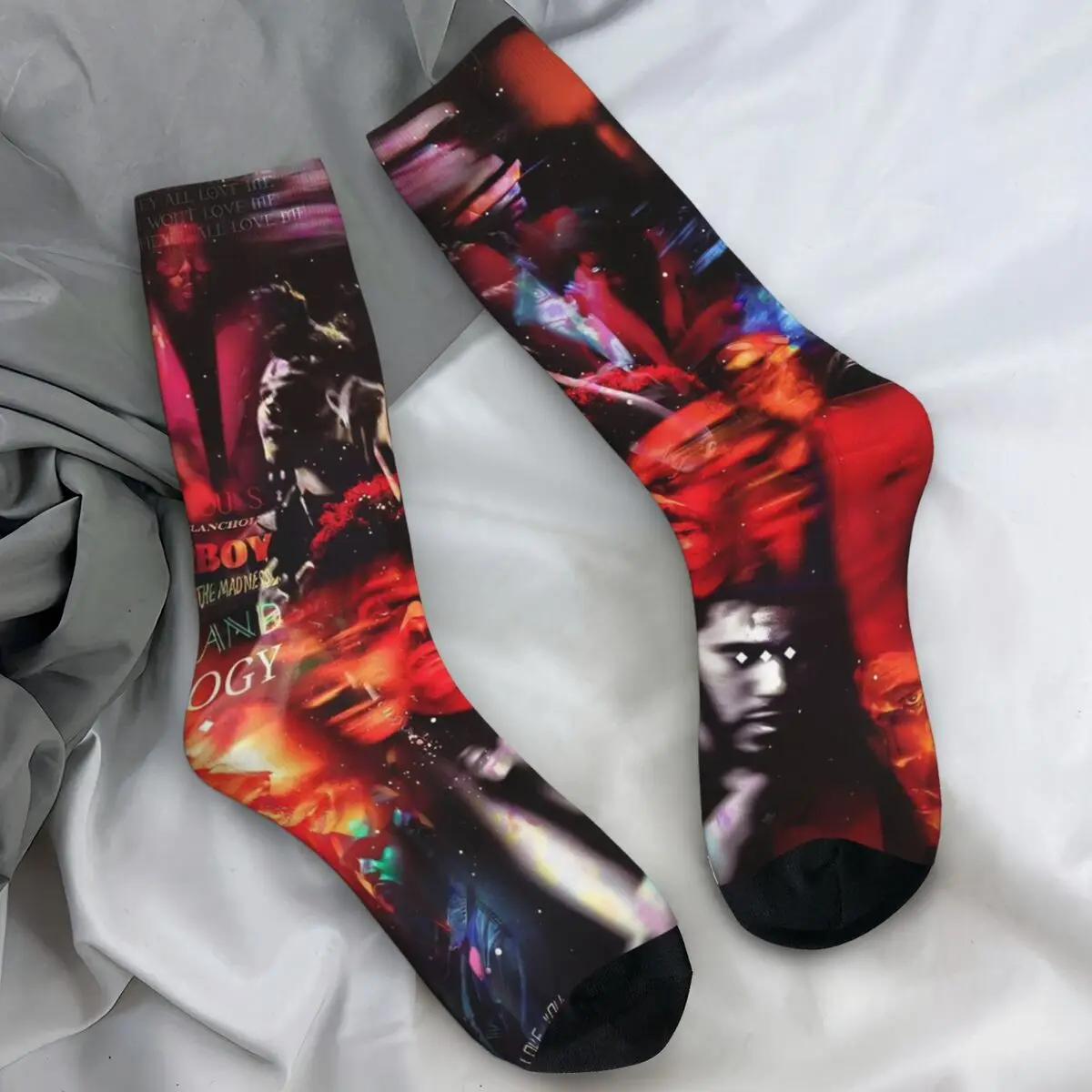 

Носки The Weeknds Rapper Singer, осенний новый альбом, чулок «Удовольствие», готические женские и мужские мягкие носки, уличные противоскользящие носки