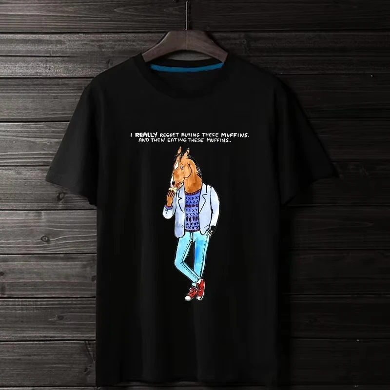

Horse Male BoJack BoJack American Drama Fashion Trend Street Style High Quality Casual Sports Men's and Women's T-Shirts
