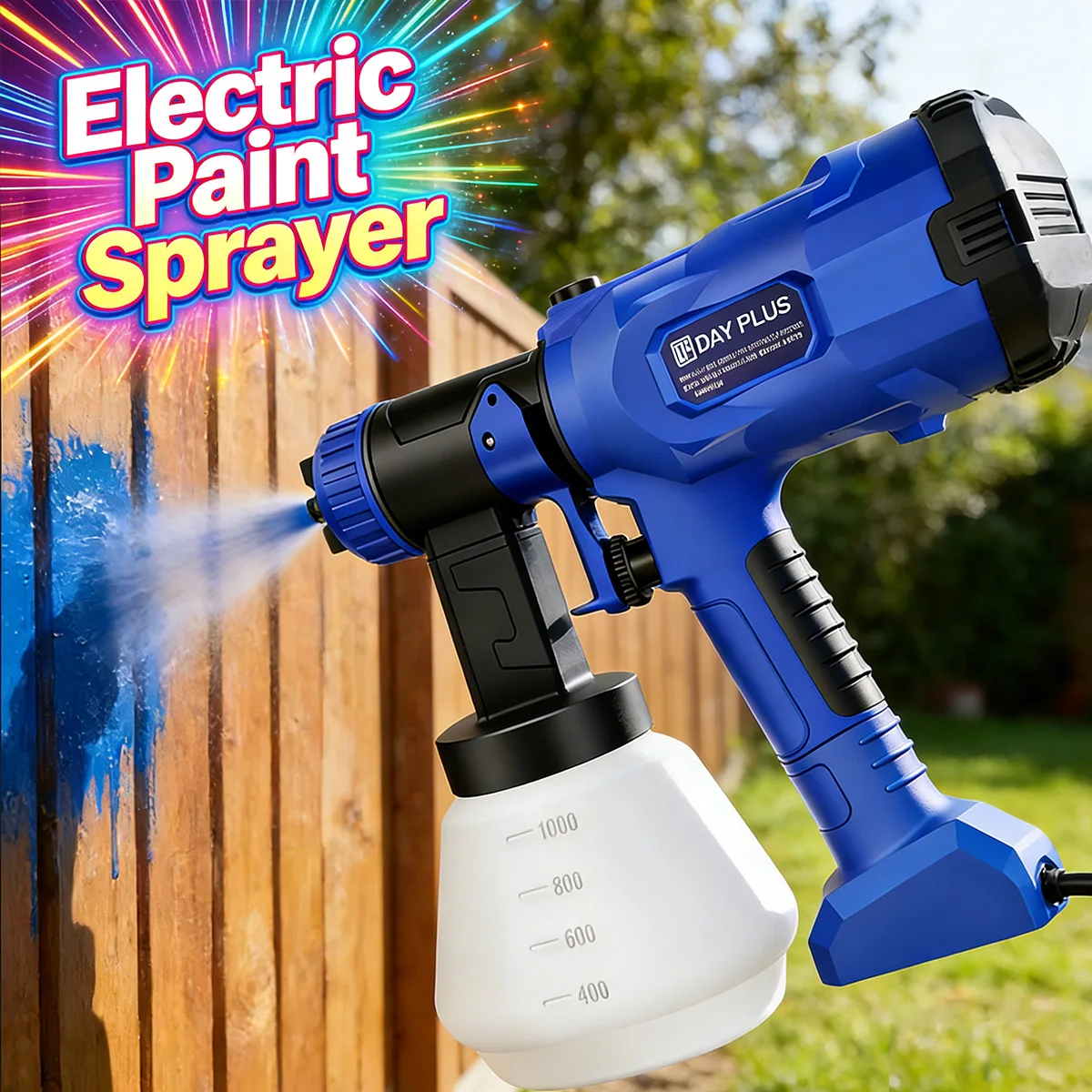 1000 ml, 1000 W, elektrische Farbspritzpistole, Spritzpistole für Zaun, Wand, Möbel, 3 Sprühmuster, einstellbarer Durchfluss