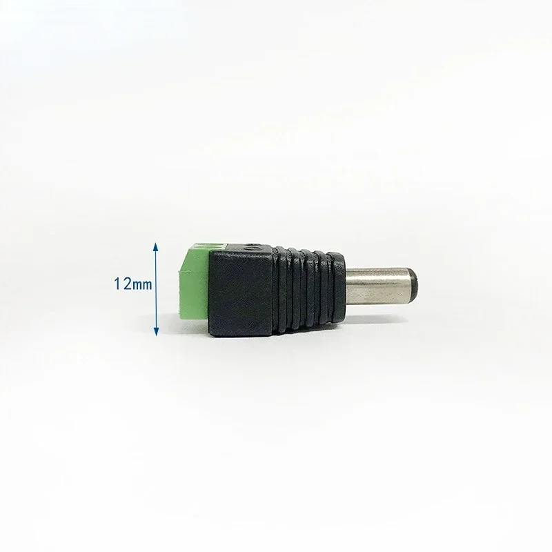 Female Male DC Power Plug Adapter for Single Color LED Strip and CCTV Cameras, 5.5mm x 2.1mm