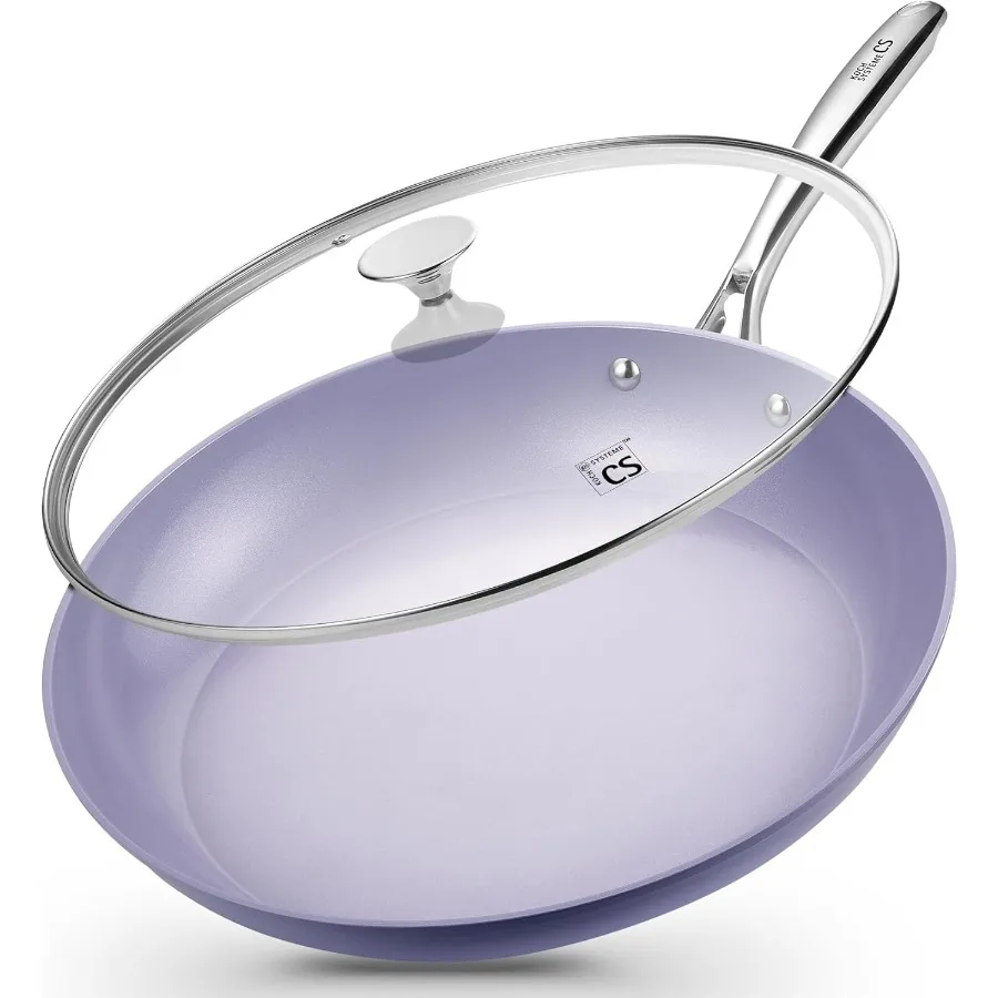 

14-дюймовая сковорода с крышкой для большого семейного и коммерческого использования на кухне Очень большая сковорода с безопасным дизайном в духовке Индукционная конструкция Com