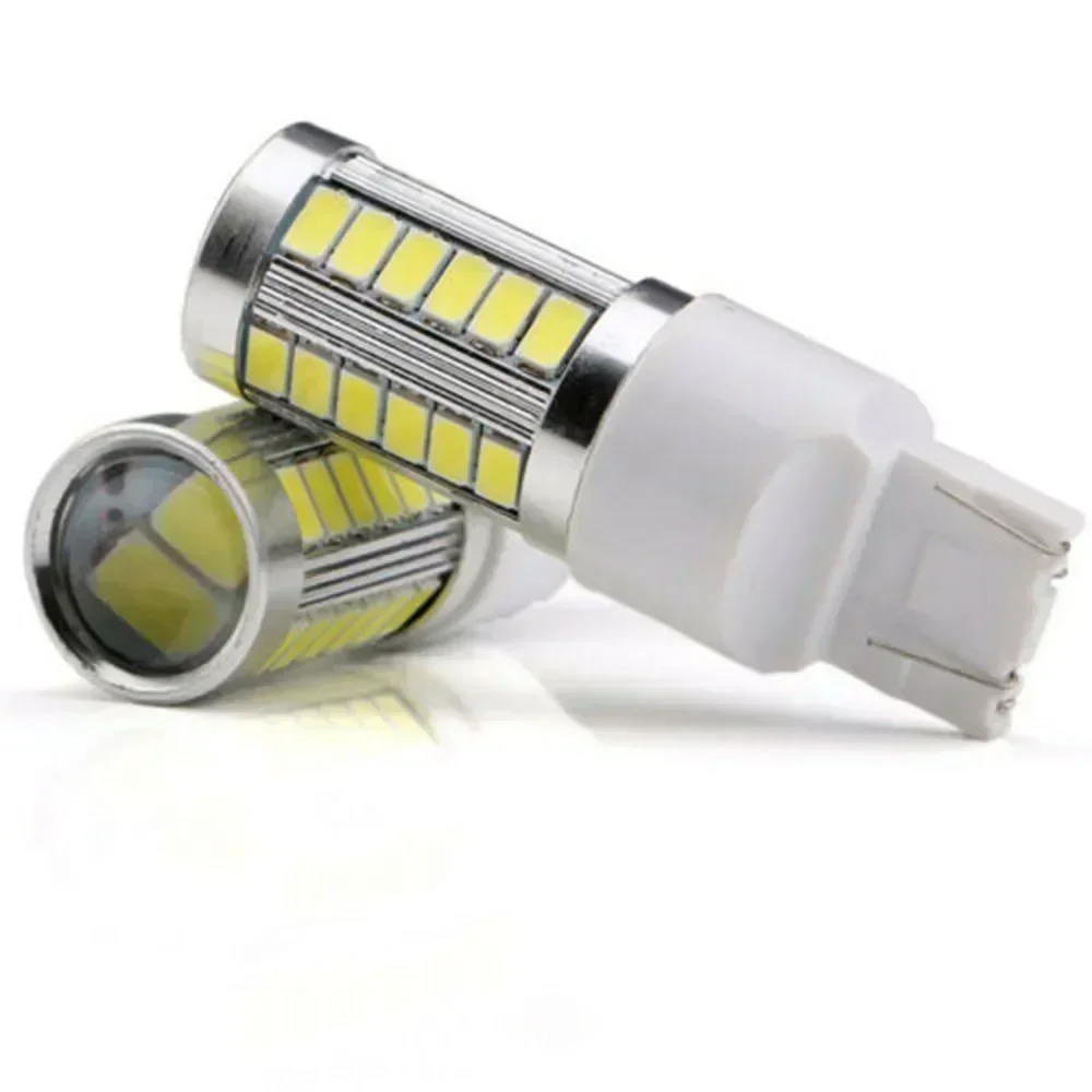 2pcs LED Sidelight 5630 33SMD White Light Chip Aluminum Plastic For T20 W21 5W 7443 W21W Turn Lamp 12V 6.6W 18x60.5mm Car Lights image 3