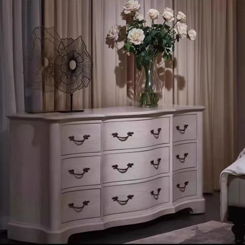 9段チェスト寝室収納収納キャビネットフレンチロマンチックリビングルーム玄関キャビネットソファサイドキャビネット家具