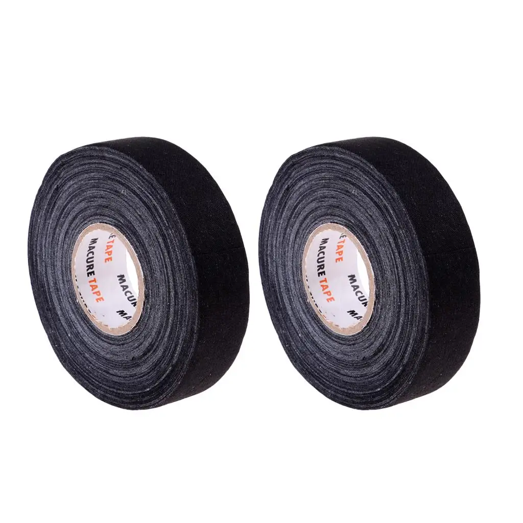 Two rolls Black Cloth Hockey Stick with Sticky , 1'' x 25yds