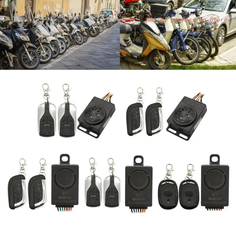 

36V-72V Motorcycle Anti Theft Alarm-System Waterproof Streetcar Security Alarm with Remote Control Engine Start Function