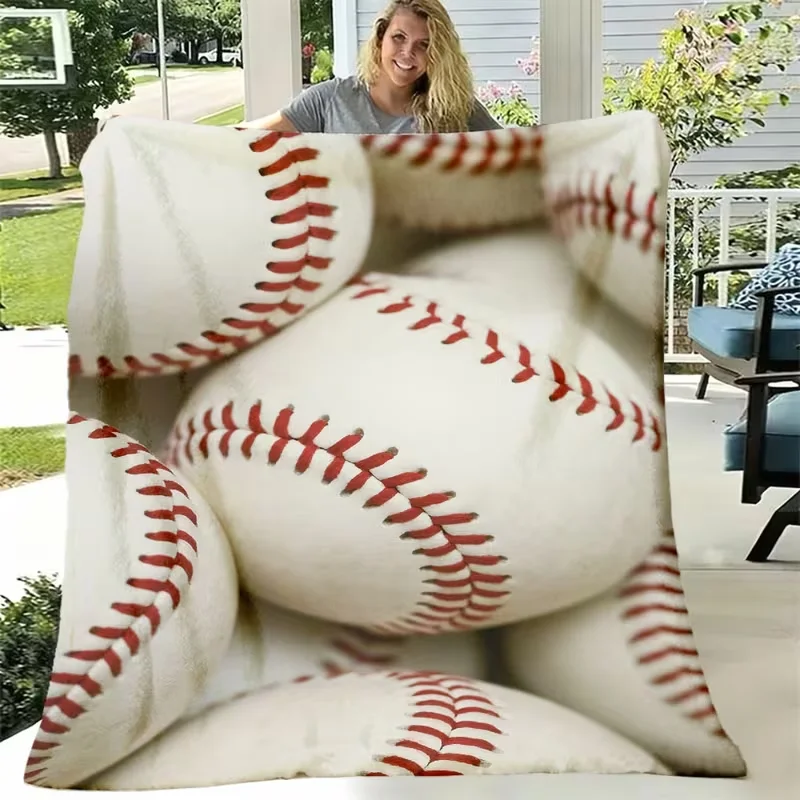 1pc Baseball Throw Blanket, Comfortable and Soft, Suitable for Sofa, Bed, Office, and Camping Blanket