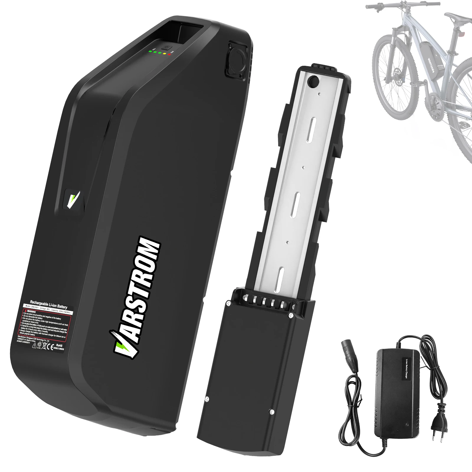 

[1-7 Days Delivery] High-Capacity 36V 48V 52V E-Bike Lithium Battery Pack for 1500W/2000W Electric Bicycle Downtube Rear Rack