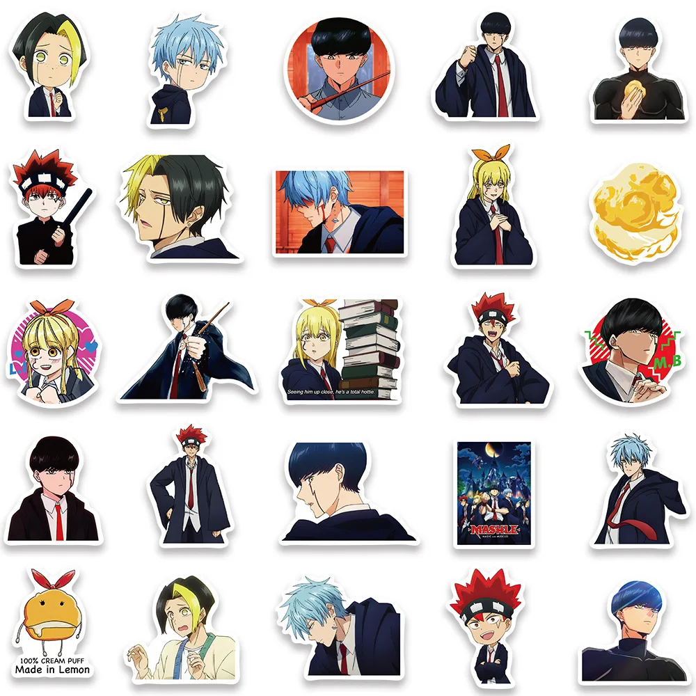 50PCS Classic Anime Mashle Magic and Muscles Stickers Graffiti Decals Waterproof DIY Laptop Luggage Notebook Car Sticker