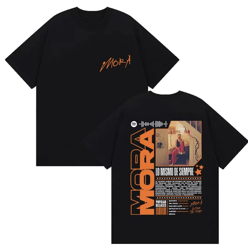 Cantante De Rap Mora Lo Mismo De La Otra Vez Tour 2025 Merch Camiseta de verano para hombres y mujeres Camiseta de algodón cómoda Retro ropa de calle